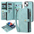 For iPhone 14 Plus Zipper Wallet Detachable MagSafe Leather Phone Case(Blue)