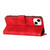 For iPhone 13 Line Pattern Skin Feel Leather Phone Case(Red)