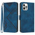 For iPhone 12 Pro Max Line Pattern Skin Feel Leather Phone Case(Royal Blue)