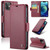 For iPhone 12 / 12 Pro CaseMe 023 Butterfly Buckle Litchi Texture RFID Anti-theft Leather Phone Case(Wine Red)