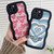 For iPhone 14 Pro Max Wavy Lambskin Love TPU Phone Case(Pink)