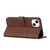 For iPhone 15 Plus Stitching Calf Texture Buckle Leather Phone Case(Brown)