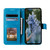 For iPhone 15 Totem Flower Embossed Leather Phone Case(Blue)