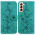 For Samsung Galaxy S22 5G Lily Embossed Leather Phone Case(Green)