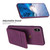 For iPhone XS Max BF28 Frosted Card Bag Phone Case with Holder(Dark Purple)