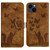 For iPhone 15 Plus Butterfly Cat Embossing Flip Leather Phone Case(Brown)