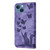 For iPhone 13 Butterfly Cat Embossing Flip Leather Phone Case(Purple)