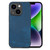 For iPhone 14 Vintage Leather PC Back Cover Phone Case(Blue)