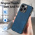 For iPhone 14 Vintage Leather PC Back Cover Phone Case(Blue)