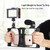 PULUZ 3 in 1 Vlogging Live Broadcast LED Selfie Light Smartphone Video Rig Kits with Microphone + Cold Shoe Tripod Head for iPhone, Galaxy, Huawei, Xiaomi, HTC, LG, Google, and Other Smartphones(Red)