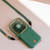 F30 Electroplating Handheld Fan Portable Desktop Folding Mute USB Hanging Neck Fan, Upgraded Version (Green)