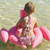 Kids Summer Water Fun Inflatable Flamingo Shaped Pool Ride-on Swimming Ring Floats, Outer Diameter: 87cm