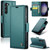 For Samsung Galaxy S23 5G CaseMe 023 Butterfly Buckle Litchi Texture RFID Anti-theft Leather Phone Case(Pearly Blue)