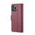 For iPhone 13 Pro Max CaseMe 023 Butterfly Buckle Litchi Texture RFID Anti-theft Leather Phone Case(Wine Red)