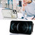 For iPhone 11 Pro Max Zipper Card Bag Phone Case with Dual Lanyard(White)