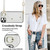 For iPhone 11 Pro Max Zipper Card Bag Phone Case with Dual Lanyard(White)