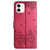 For iPhone 12 mini Cat Embossing Pattern Leather Phone Case with Lanyard(Red)