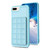 For iPhone 8 Plus / 7 Plus Grid Card Slot Holder Phone Case(Blue)