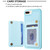 For iPhone 8 Plus / 7 Plus Grid Card Slot Holder Phone Case(Blue)