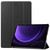 For Samsung Galaxy Tab S9 FE Custer Pure Color 3-Fold Holder Smart Leather Tablet Case(Black)