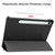 For Samsung Galaxy Tab S9 FE Custer Pure Color 3-Fold Holder Smart Leather Tablet Case(Black)