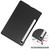 For Samsung Galaxy Tab S9 FE Custer Pure Color 3-Fold Holder Smart Leather Tablet Case(Black)