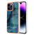 For iPhone 15 Pro Max Electroplating Marble Dual-side IMD Phone Case(Green 017)