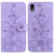 For iPhone XR Lily Embossed Leather Phone Case(Purple)