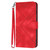 For iPhone 15 Line Pattern Skin Feel Leather Phone Case(Red)