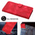 For iPhone 15 Line Pattern Skin Feel Leather Phone Case(Red)