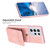 For Samsung Galaxy S21 Ultra 5G BF28 Frosted Card Bag Phone Case with Holder(Pink)
