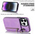 For iPhone 15 Pro Retro Ring and Zipper RFID Card Slot Phone Case(Purple)