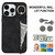 For iPhone 15 Retro Ring and Zipper RFID Card Slot Phone Case(Black)