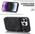 For iPhone 15 Retro Ring and Zipper RFID Card Slot Phone Case(Black)