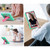 For Samsung Galaxy Tab A9 Contrast Color Silicone PC Tablete Case with Holder(Mint Green + Rose Red)