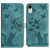 For iPhone XR Butterfly Cat Embossing Flip Leather Phone Case(Wathet)