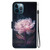 For iPhone 12 Pro Max Crystal Texture Colored Drawing Leather Phone Case(Purple Peony)