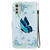 For Motorola Moto E32 Crystal Texture Colored Drawing Leather Phone Case(Blue Pansies)