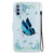 For Motorola Moto G51 Crystal Texture Colored Drawing Leather Phone Case(Blue Pansies)
