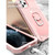 For iPhone 11 Pro Max PC + Rubber 3-layers Shockproof Protective Case with Rotating Holder (Rose Gold)