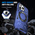 For iPhone 15 Pro Max MagSafe Magnetic Shockproof Phone Case with Ring Holder(Navy Blue)