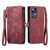 For Xiaomi 12 Geometric Zipper Wallet Side Buckle Leather Phone Case(Red)