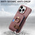 For iPhone 13 Pro Litchi Leather Oil Edge Ring Card Back Phone Case(Jujube apricot)