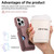 For iPhone 13 Pro Litchi Leather Oil Edge Ring Card Back Phone Case(Jujube apricot)