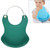 Baby Infant Toddler Waterproof Silicone Bib Infants Feeding Lunch Roll-up Apron(Dark Green)