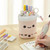 ANGOO Cute Girl Heart Multifunctional Pen Holder Stationery Retractable Storage Bag(Blue Silk Velvet Tea)