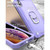 For iPhone XS Max PC + Rubber 3-layers Shockproof Protective Case with Rotating Holder(Purple)