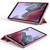 For Samsung Galaxy Tab A7 Lite T225 3-folding Horizontal Flip Honeycomb TPU Shockproof + PU Leather Case with Holder(Rose Gold)