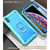 For iPhone XS Max PC + Rubber 3-layers Shockproof Protective Case with Rotating Holder(Mint Green + Blue)