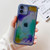 For iPhone 12 Oil Painting Electroplating TPU Phone Case(Blue)